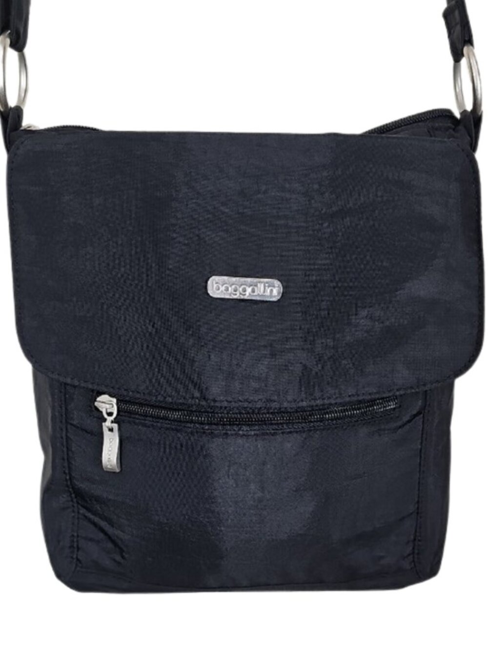 Baggallini Nylon Flap Crossbody Shoulder Bag Purse Travel Organizer Everyday